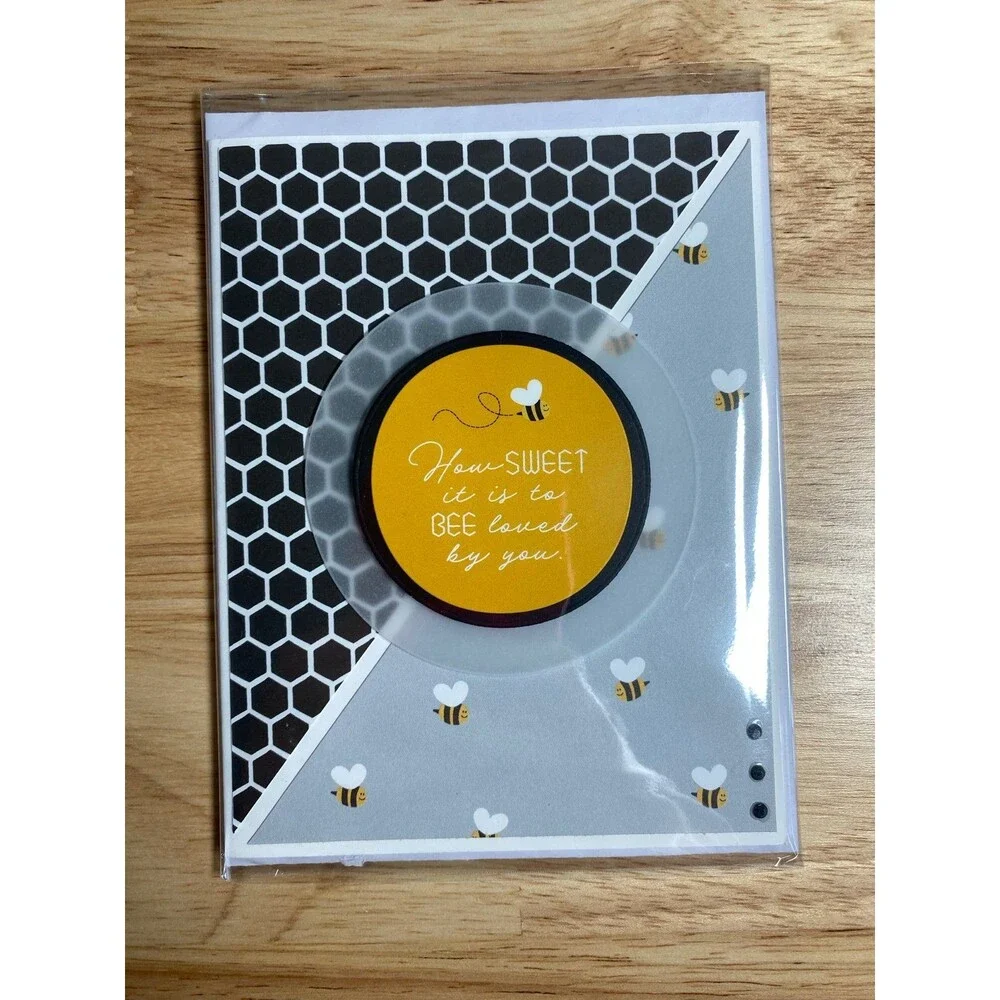 Bee Greeting Card – Handmade A2 Card – All Occasion Blank Card